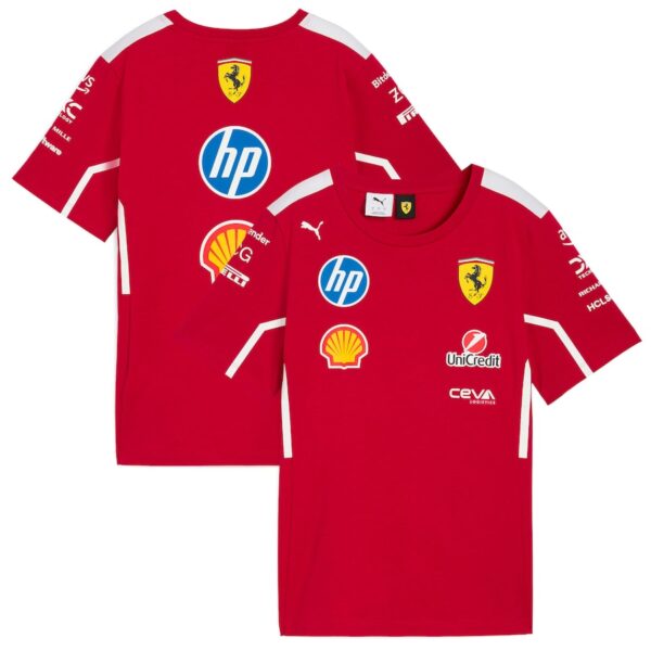 F1 2025 Team Red T-Shirt White Line - Image 3