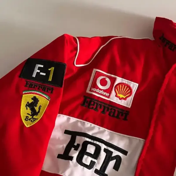 Vintage Racing f1 Jacket Red White - Image 3