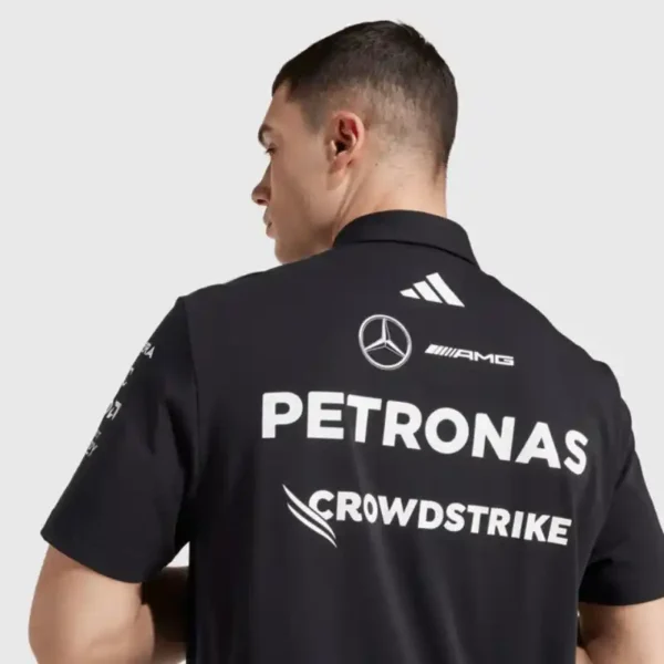 2025 AMG F1 Driver Polo Shirt Black - Image 2