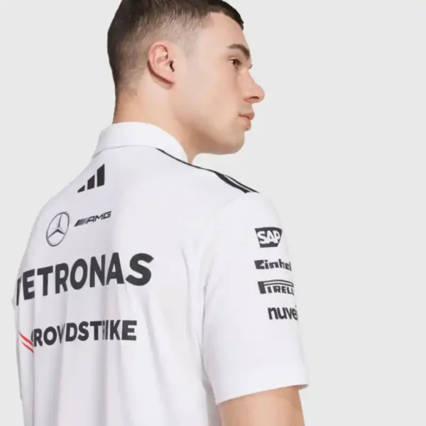 2025 AMG F1 Driver Polo Shirt White - Image 2